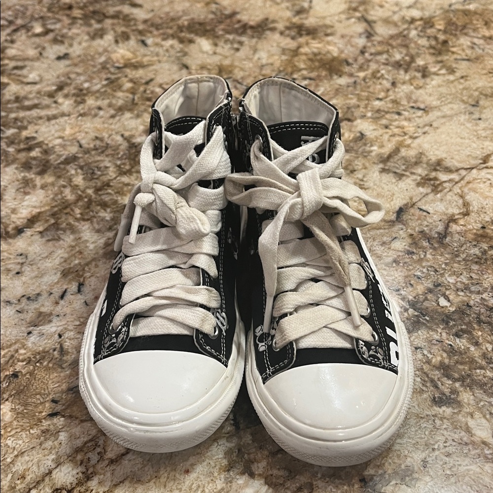 Burberry Black and White High-Top Sneakers